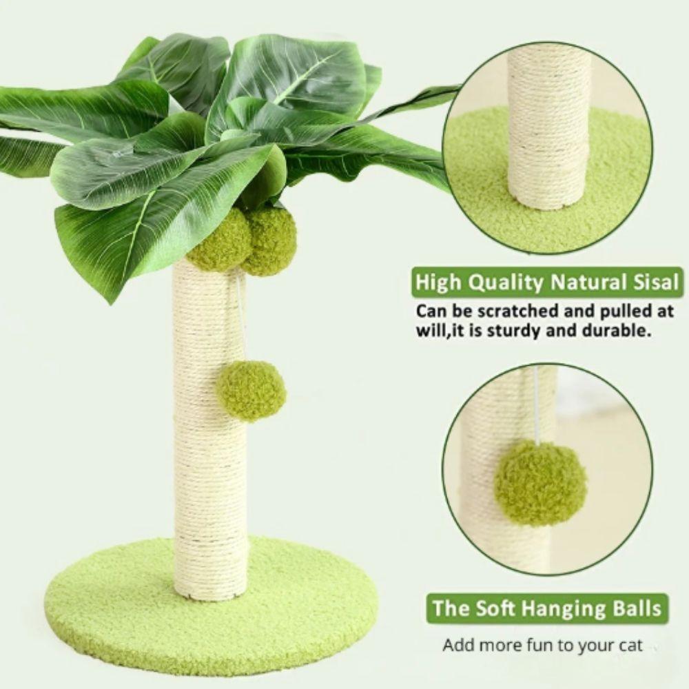 Green Leaves Cat Scratching Post Sisal Rope Interactive Toys Cat Supplies Cat Tree  Kitten Use