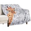 Watercolor Giraffe Throw Blanket Polar Sofa Quilt Christmas Gifts Custom Blankets
