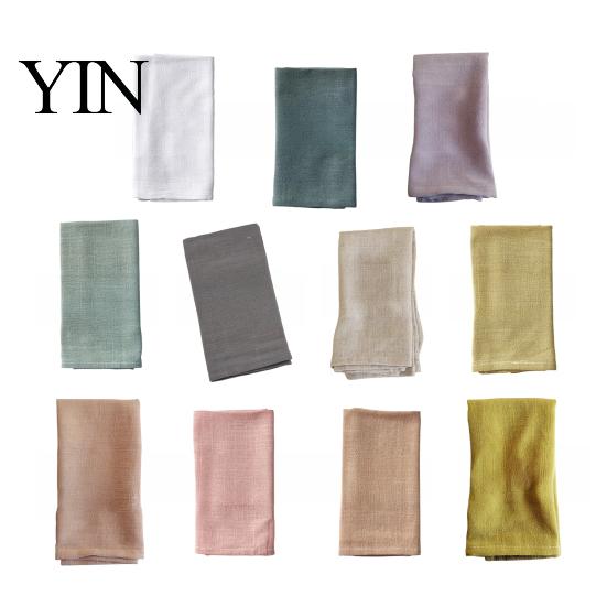 Dining Table Napkin Bohemian Linen Napkin, Rustic Machine Washable Fabric 16 Inch Farmhouse Style for Home Wedding Bridal Shower Baby