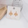 Vintage Japanese & Korean Tassel Pearl Clip-on Earrings with Floral Fan Design