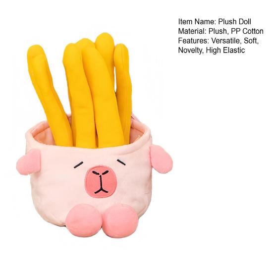 Capybara French Fries Plush Toy Adorable Food-Animal Stuffed Animal Soft Hugging Pillow for Kids Adults
