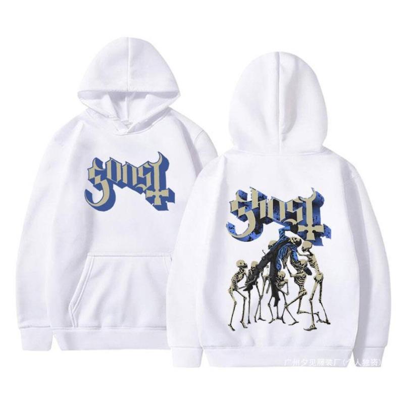Rock Band Ghost Hoodie Skeleton Graphic Hoodies Men Vintage Hoodies Women Men Long Sleeve Hooded Sweatshirts Unisex Cool Casual