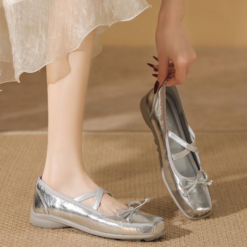 Fashion Women's Sweet Ballet 2025 New Style Designer Bow Flat Shoes High Quailty Soft Comfy Mary Jane Casual Slip-on Women Flats Shoes