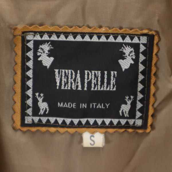 VERA PELLE Made In Italy Genuine Leather Leather Jacket S Camel Women Used