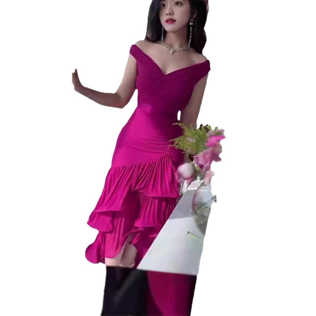 2025 Summer Women's Sweet Style Sleeveless Slim-Fit Solid Color Mid-Waist Long Dress