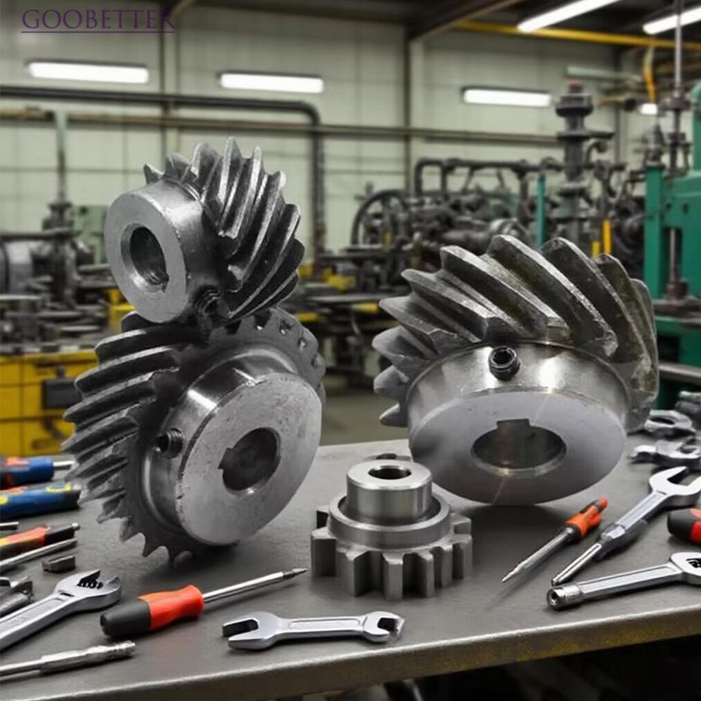 2M 3M 10T-30T High Torque 45° L/R Rotation Helical Gears Interlocking Machined Bore 180° Drive for Industrial Machinery