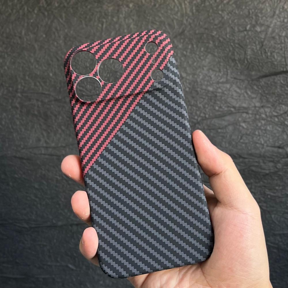 

Dual Color Carbon Fiber Texture Case For iPhone 17 Air 16 15 14 13 12 11 Pro Max Plus Hard PC Armor Slim Shockproof Funda iPhone 15