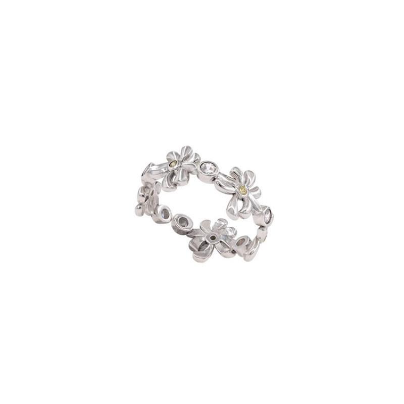 Adjustable Highend Flower Ring With Elegant Rhinestones For Womens Fashion Accessory