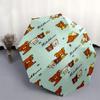 Rilakkuma,San X Automatic Folding Umbrella Simple 8 Rib Design, Bright Cartoon Pattern, Durable Iron Frame, Suitable For Travel, Outdoor, Be
