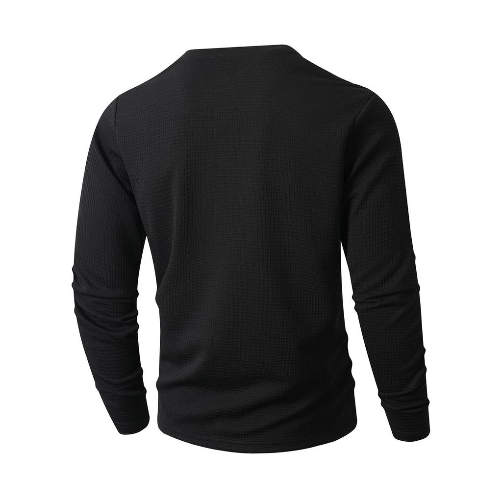 Men's Solid Color Long Sleeve T-Shirt Shirt Men's Casual Sports Top