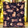 Cat Dreamscape Blanket Personalized Name Flannel Blanket Soft Cozy Plush Throw for Sofa Bed Lightweight Home Décor