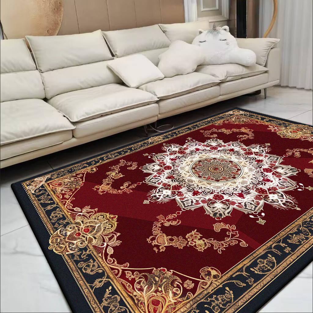 Gorgeous European Carpet Living Room Retro Large Area Decoration Sofa Area Rugs for Bedroom Cloakroom Non-slip Floor Mats