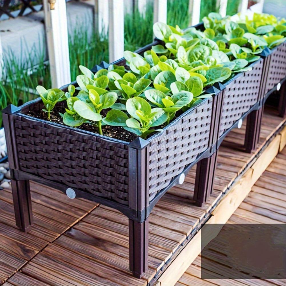 Plastic Raised Garden Bed with Legs Raised Planter Box with Drainage Holes Raised Bed Propagation Box for Indoor and Outdoor Use