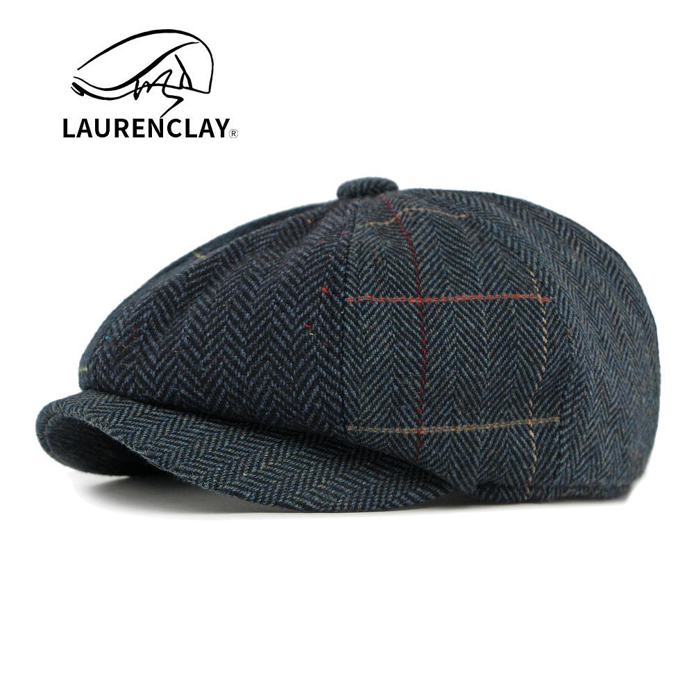 

Men s & Women s Retro Wool Octagonal Beret - Trendy British Newsboy Cap for Autumn/Winter Elastic 55-60cm темно-синий