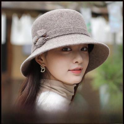 Damen Retro Wollbeckenhut für Herbst/Winter - Warm, Stilvoll, Japanisch & Britisch Inspiriertes Design