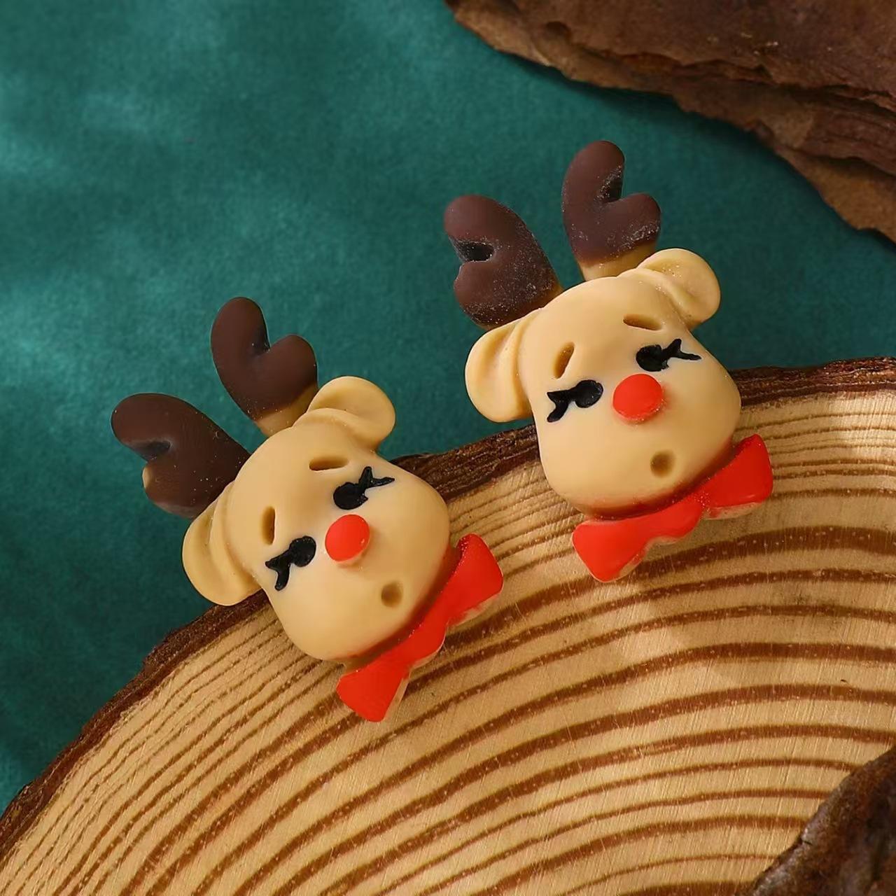 

Осінь-зима Особистість Мила мультфільм Різдвяна ялинка Дід Санта Дзвоник Смоляні сережки для жінок 1 pair