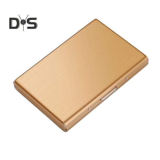 

Тонкий держатель для карт вмещает до 10 карт. Портативный держатель для карт из нержавеющей стали с функцией блокировки RFID, обеспечивающий конфиденциальность. Легкий органайзер для карт. золотистый