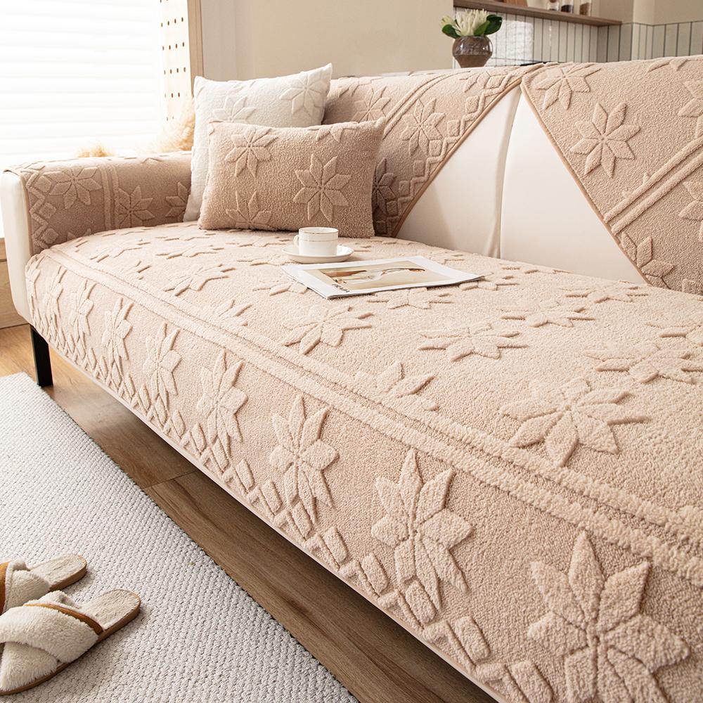 Jacquard Sofa Seat Cover Anti-Slip Padded Plush Sofa Cushion Pet Friendly Half-Pack Sofa Covers For Living Room Bedroom Office