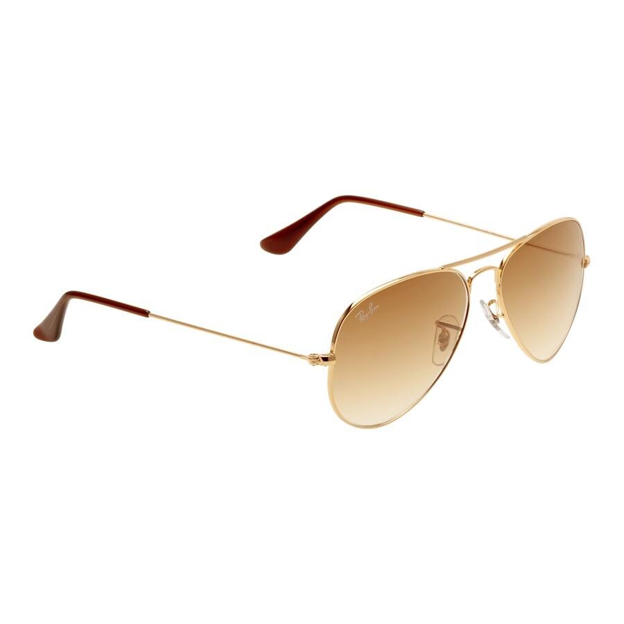 Ray Ban Aviator Gradient Light Brown Pilot Unisex Sunglasses Rb3025 001 51 55