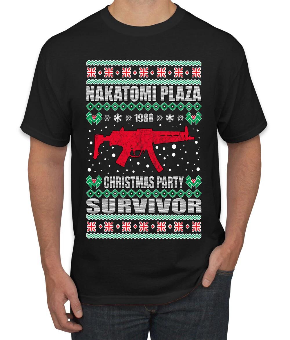 Christmas Party Survivor Nakatomi Plaza 1988 Ugly Christmas Men T- Shirt 2XL