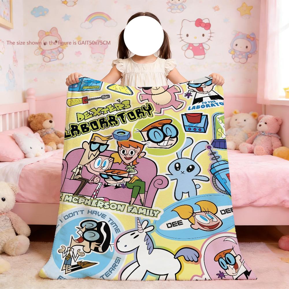 Blanket Cartoon For Soft Throw Blanket D-Dexters L-Laboratory for Picnic Bed Sofa Home Bedroom Cozy Warm Comfortable
