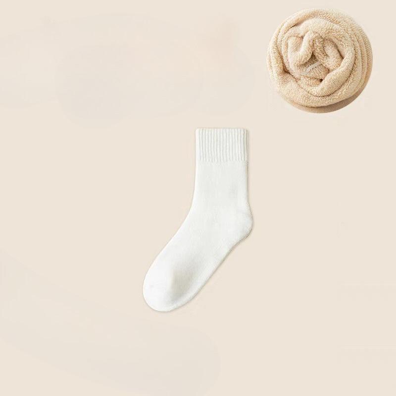 

Female Winter Thickened with Warm Wool Ring Towel Bottom Floor Tube Socks 1 pair белый