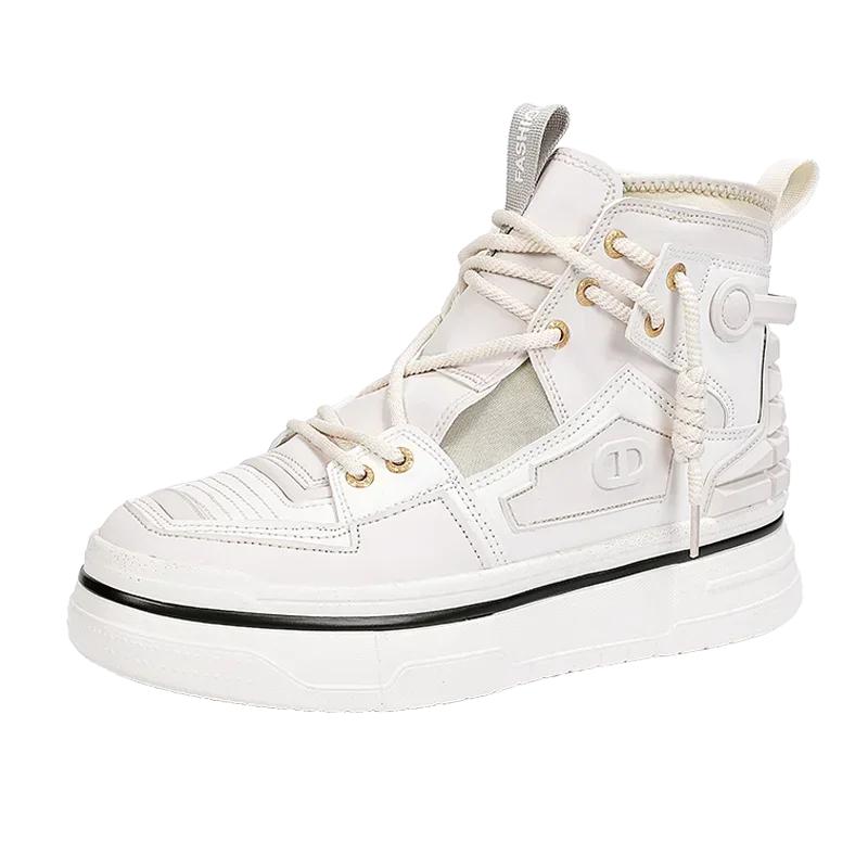 

Высокие мужские повседневные туфли, модная универсальная обувь для мужчин, ботильоны, мягкие, модные, удобные, мужские, индивидуальные, на плоской подошве 39 бежевый