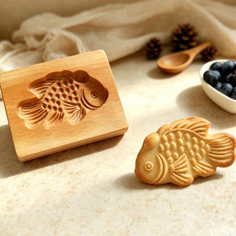 Wooden Gingerbread and Shortbread Cookie Mold Cutter