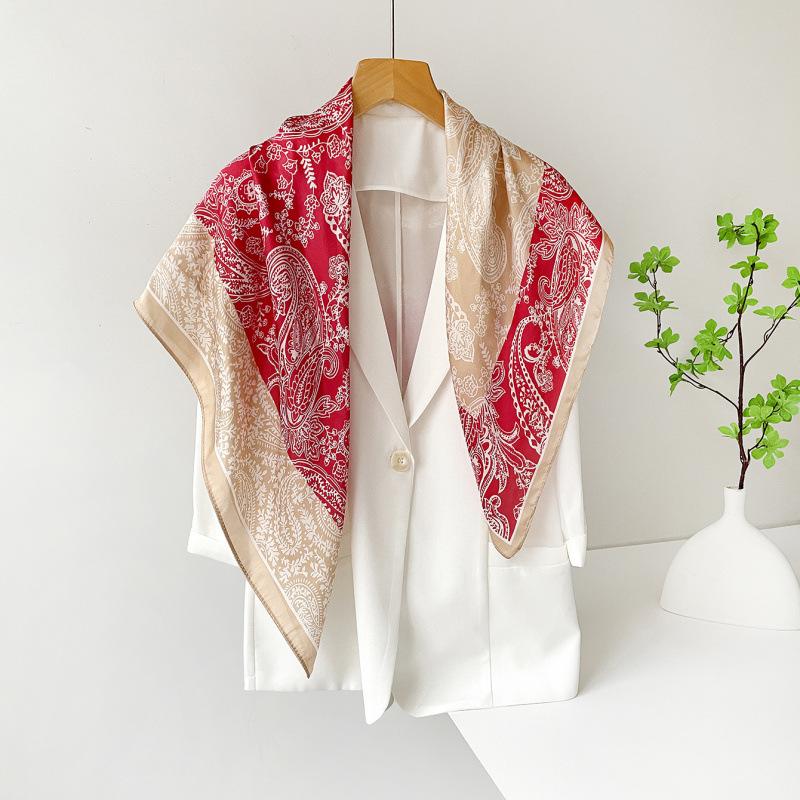 Headscarf Silk Scarf 90cm Women's Headscarf New Versatile Satin Thin Large Square Scarf