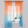 1Pair Pole Piercing Rainbow Gradient Curtain Polyester Bedroom Curtain  Bedroom
