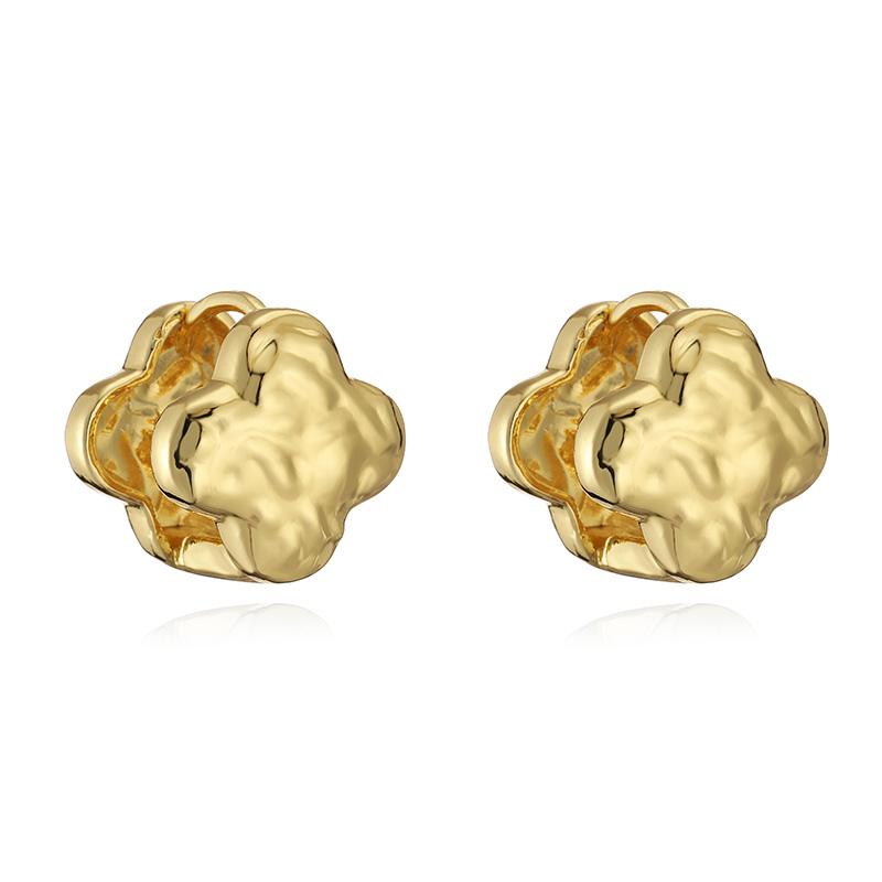 

HECHENG,Star Flower Niche Minimalist Design Unisex Glossy Golden Brass Women s Jewellery Earrings 1 Pair Other