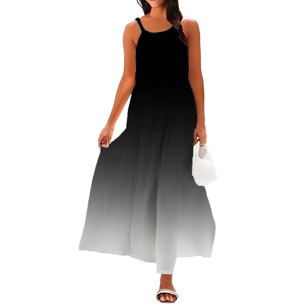 Damen Sommer Casual Fashion Strapsen Ärmelloses Kleid