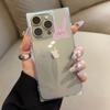 Clear Square Back Tube Case Protection For iPhone 12 13 15 Plus 14 Pro Max 16 ProMax 11 Anti-Oxygen,Big Rabbit Head Pattern Casing