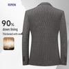 ROMON Men's Winter Wool-Blend Down-Lined Business Casual Blazer