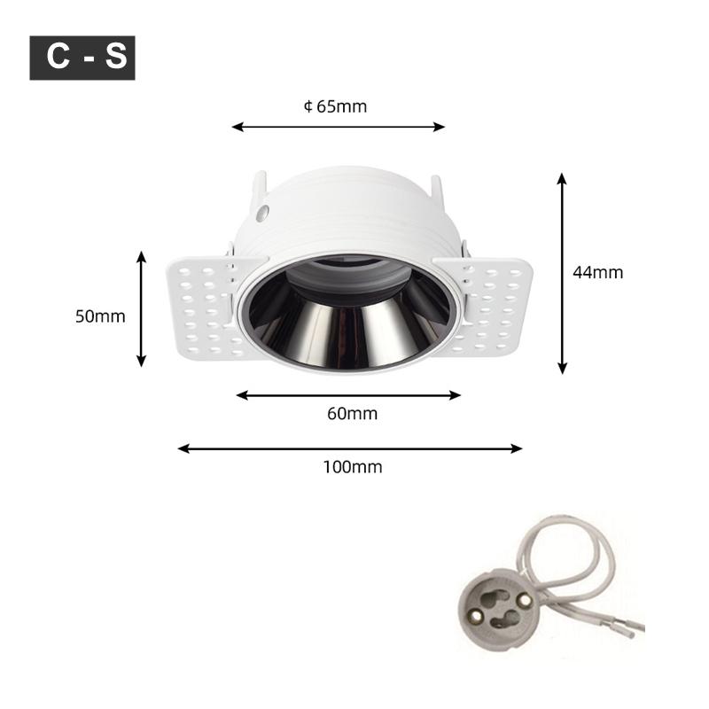 Anti-glare Frameless Recessed LED Ceiling Downlight Bracket Spotlight Adjustable Frame GU10/MR16/11 Lamp Holder Fitting Fixture