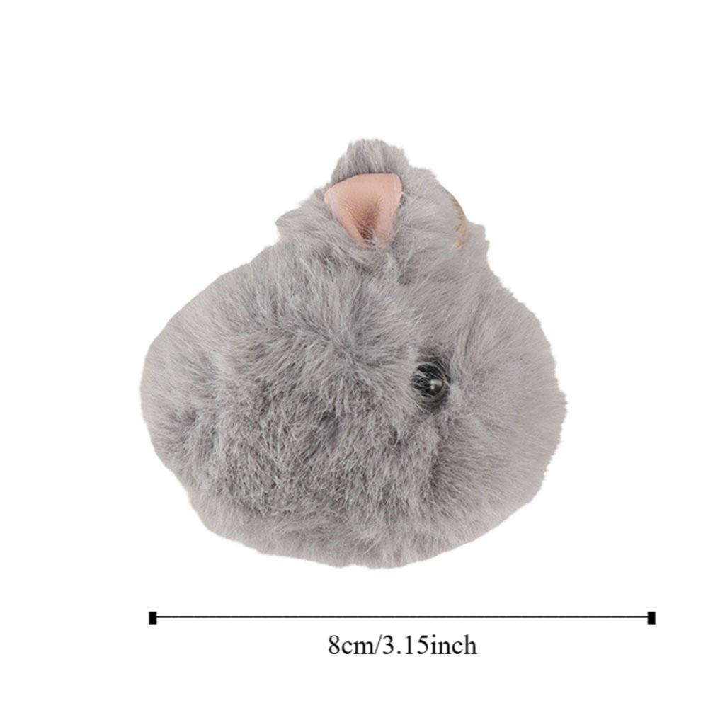 Ball Rabbit Keychain Plush Rabbit Shape Rex Rabbit Keychain Bunny Fur Hairball Keychain Gift