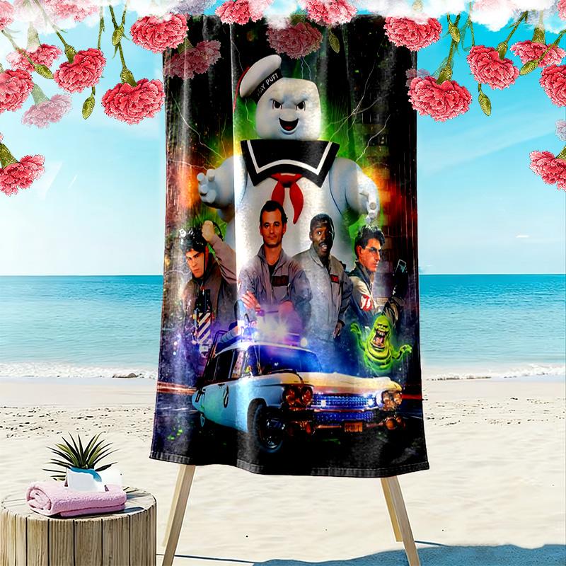 Ghostbusters Print Beach Towel, Large Soft Quick Dry Towel for Beach Camping Swimming