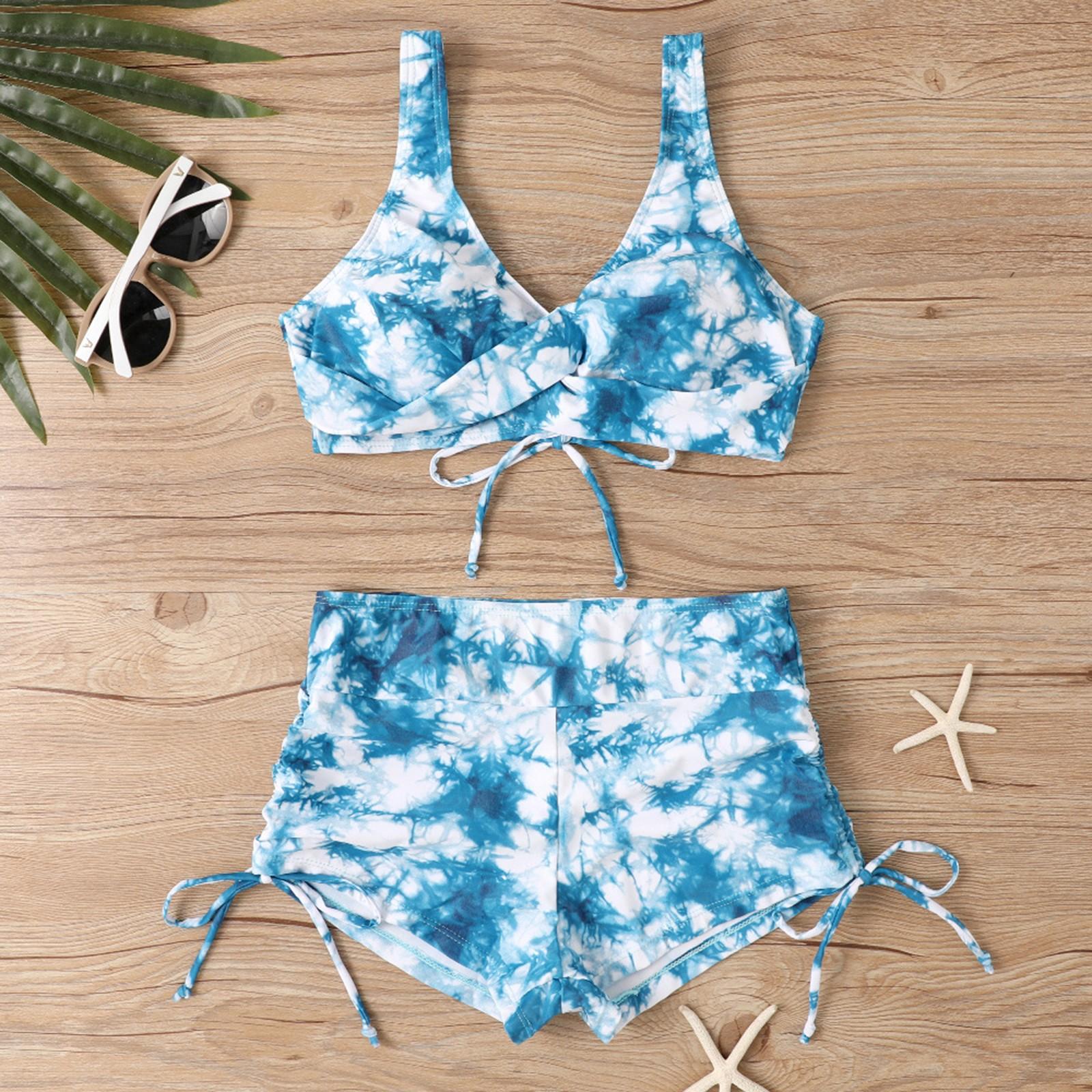 

Женский раздельный модный сексуальный купальник-бикини с принтом и подкладкой для груди без стальных скобок XXL