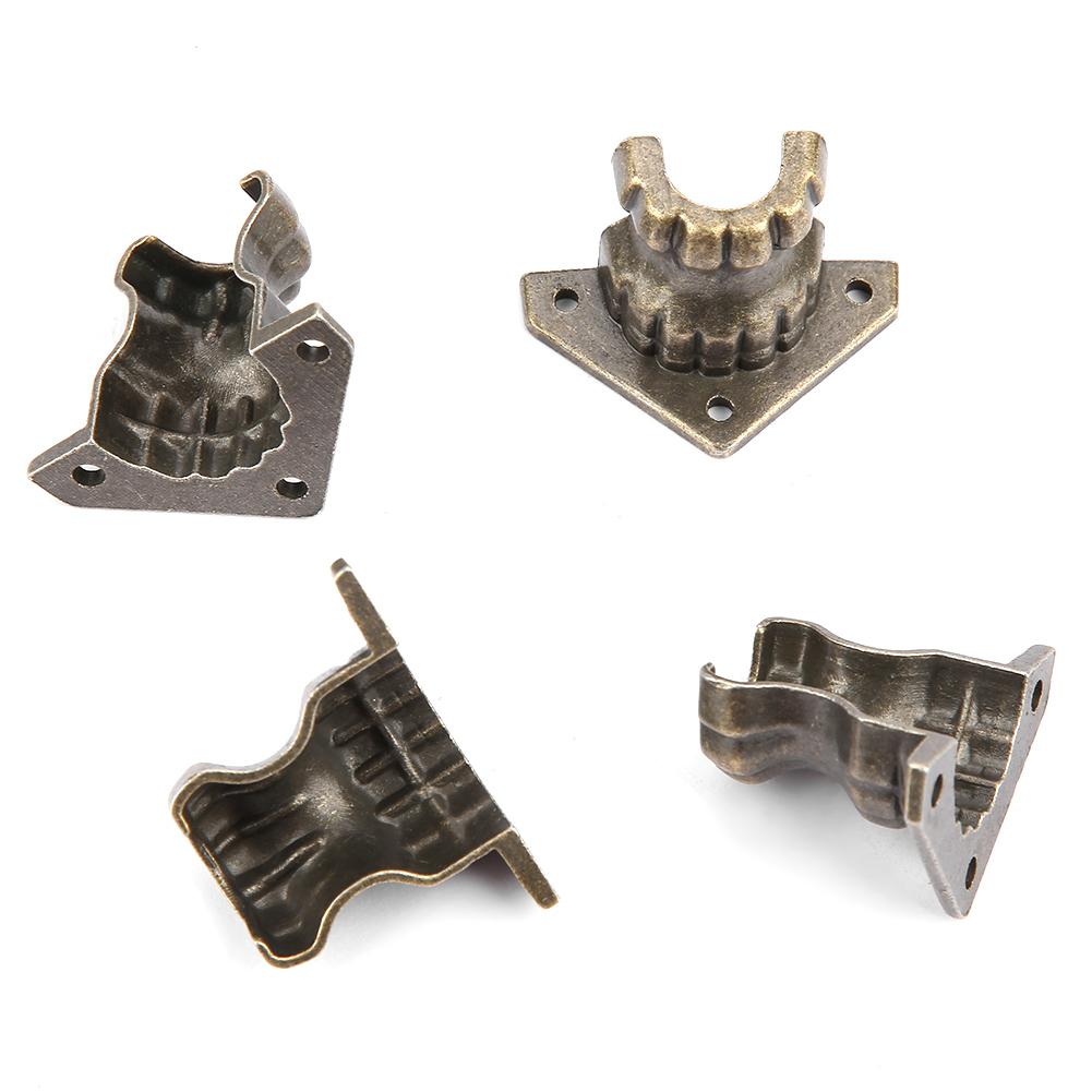 

4 шт. антикварный сундук для ювелирных изделий, деревянная коробка, декоративная защита для ног, угловая защита для мебельного шкафа