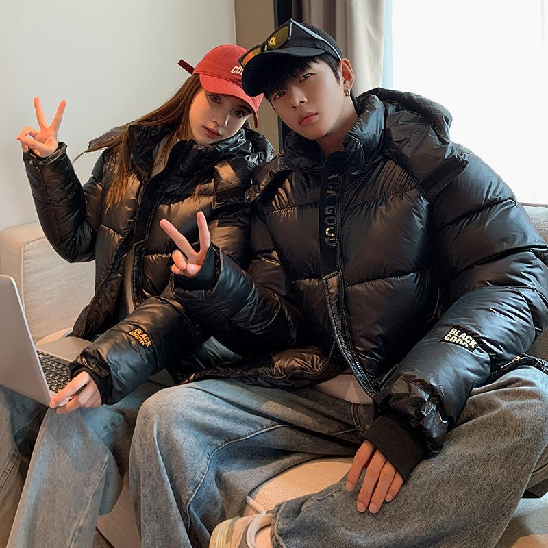 

Зимние новые пуховые хлопчатобумажные куртки женские короткие пары утолщенные черные хлопчатобумажные куртки зимние куртки мужские трендовые M