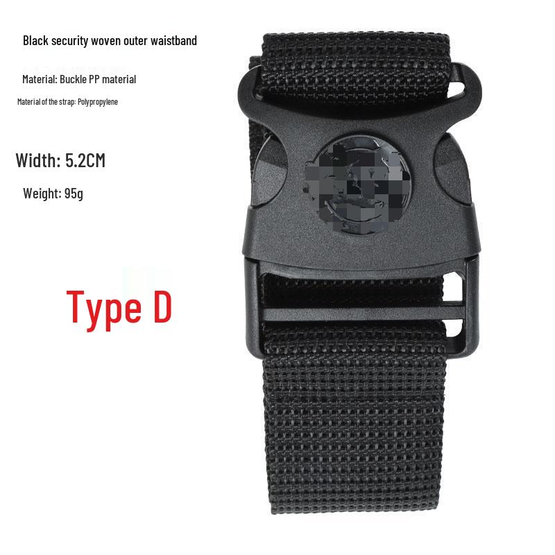 

Adjustable Universal Woven Security Belt for Men & Women - Black Canvas 125cm (Weight 95g)