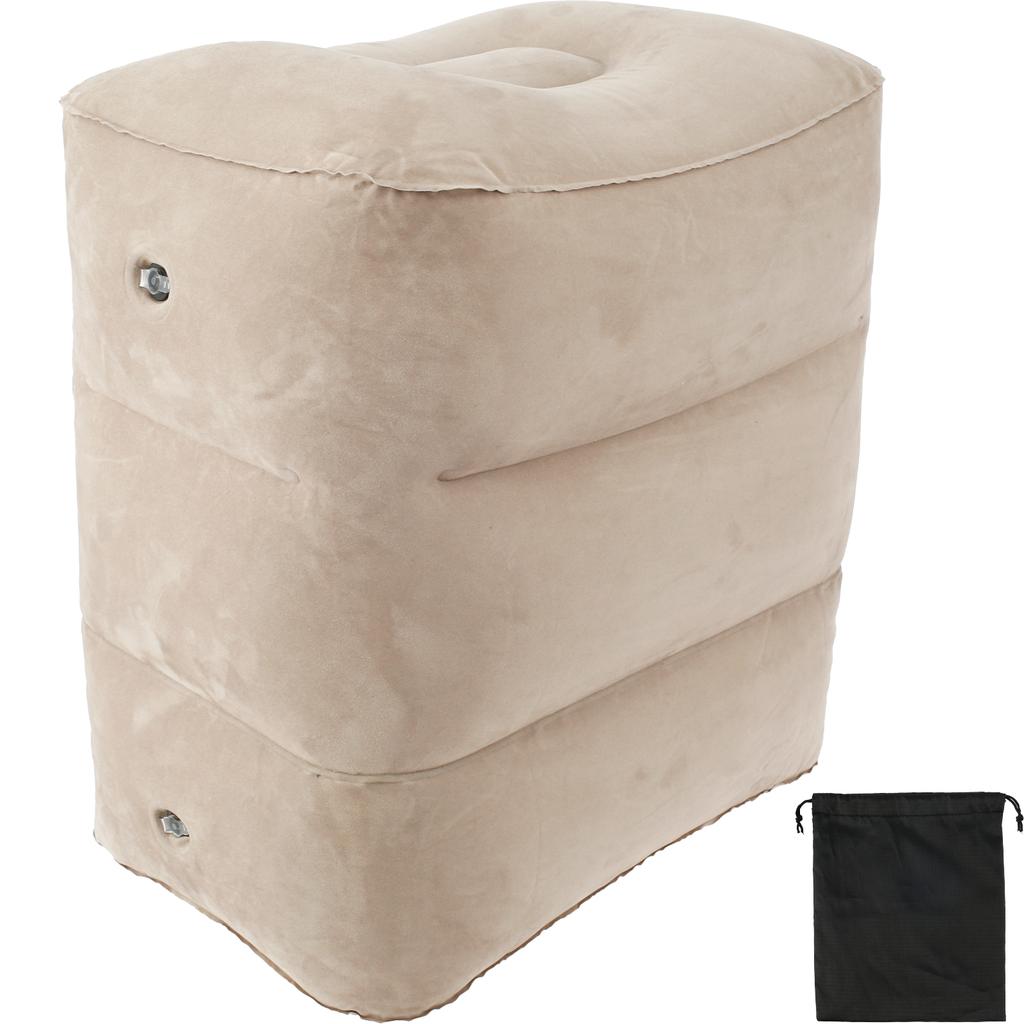 Inflatable Footrest Pillow Portable Travel Foot Pad 3 Layer Height Adjustable Airplane Train Car Bus Kids Bed Foot Rest Pad