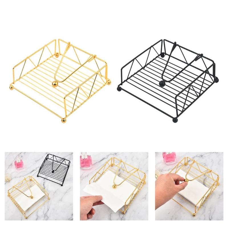  Minimalist Square Napkin Paper Holder Iron Kitchen Storage Solution For Home Office Countertop Decoration