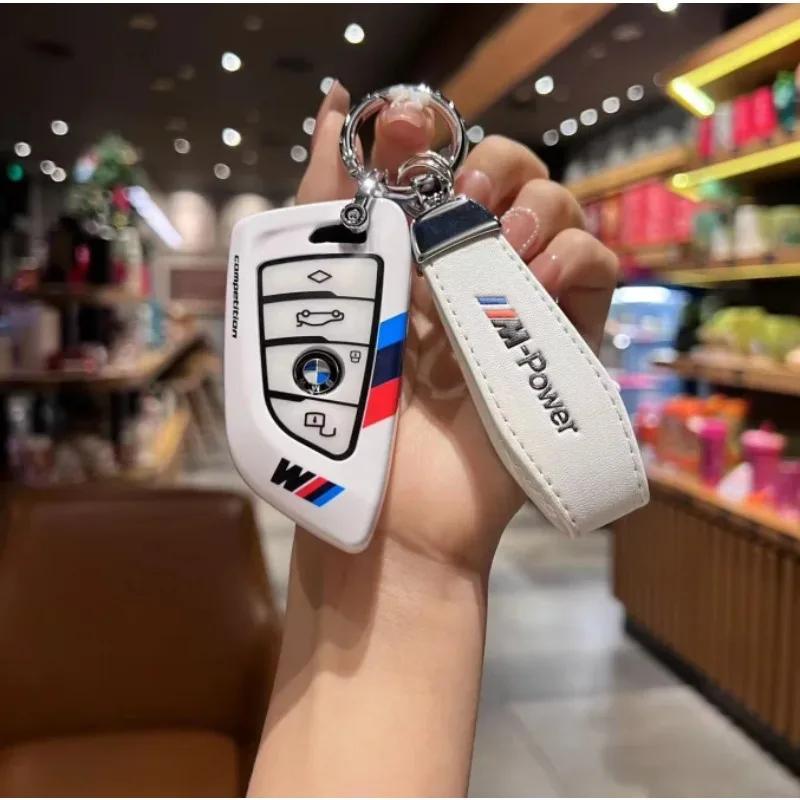 Car Sticker Hot 2025 ABS Racing style Car Key Case Cover For BMW X1 X3 X5 X6 X7 1 3 5 6 7 Series G20 G30 G11 F15 F16 G01 G02 F48