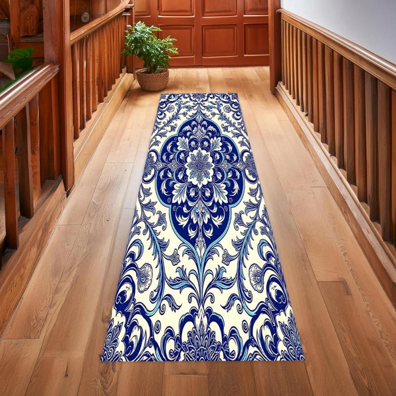 Boho Etnický Kmenový Běhounový Koberec Protiskluzová Dlouhá Chodba Podložka na Podlahu Geometrický Design Vstupní Hala Ložnice Kuchyně Dekorace Koberce 40x120cm Felt