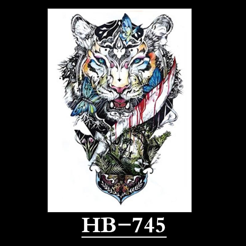 Animal Tattoo Sticker, Liger Tattoo Sticker, Half Arm Waterproof Tattoo Sticker, Large Picture Temporary Sticker Tattoo