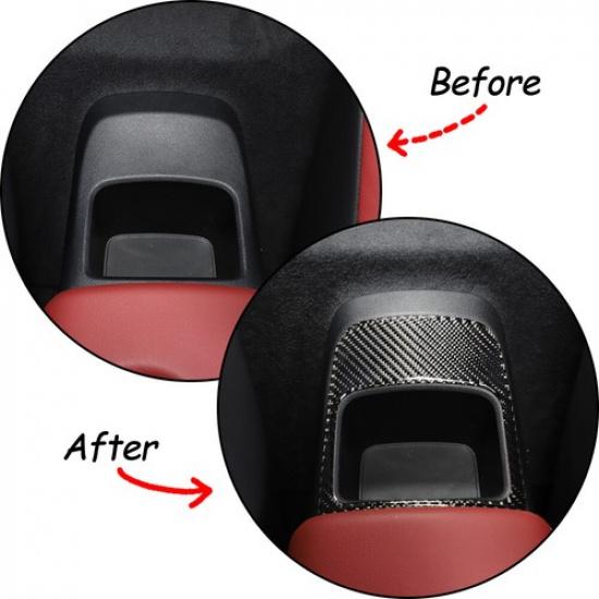 Carbon fiber Rear Armrest Storage Box Panel Cover Trim For Toyota Supra 19-24