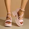 Street Style Summers Women Sandals Fashion Open Toe Ladies Platform Thick Heel Party Dress Sandalias