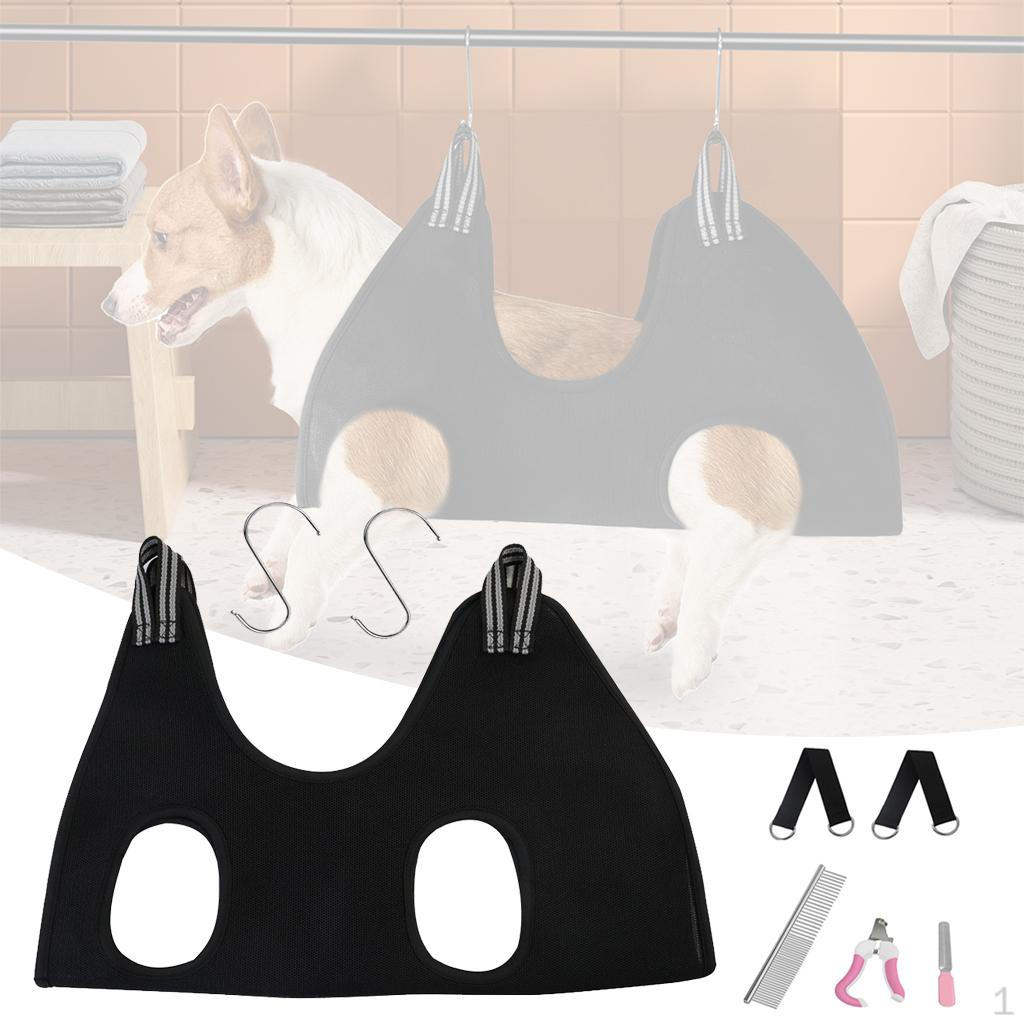 Breathable Dog Grooming Hammock Set, W/ Pliers files Restraint Bag ,Harness Helper Trimming