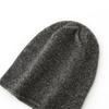 Damen 100% Reines Kaschmir Mütze Gerollter Rand Flauschige Textur Winter Warm Weich Slouchy Beanie Mütze Kaltwetter Accessoire
